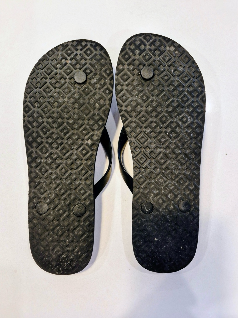Tory Burch Women Black and Cream Logo Flip Flops size 8.5 - Picture 2 of 2